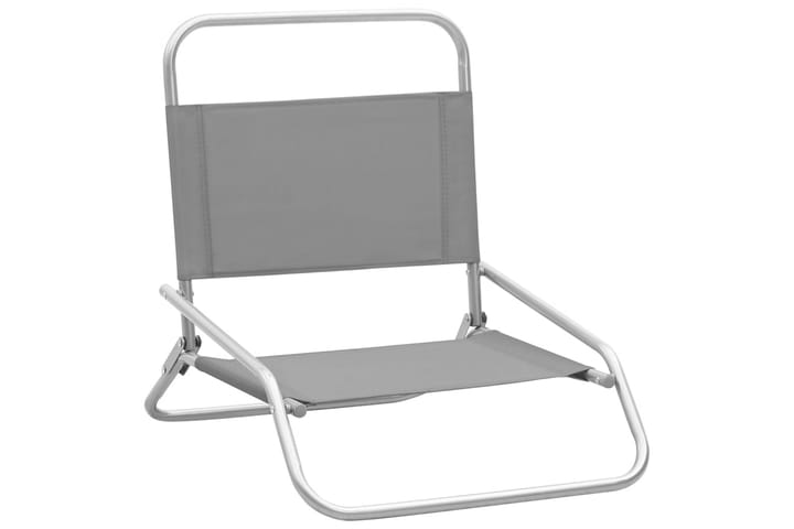 Sammenleggbare strandstoler 2 stk grå stoff - Grå - Hagemøbler & utemiljø - Stoler & Lenestoler - Solstoler