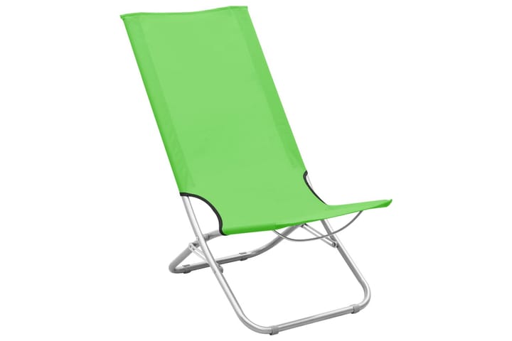 Sammenleggbare strandstoler 2 stk grønn stoff - Grønn - Hagemøbler & utemiljø - Stoler & Lenestoler - Solstoler