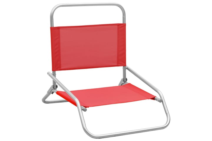 Sammenleggbare strandstoler 2 stk rød stoff - Rød - Hagemøbler & utemiljø - Stoler & Lenestoler - Solstoler