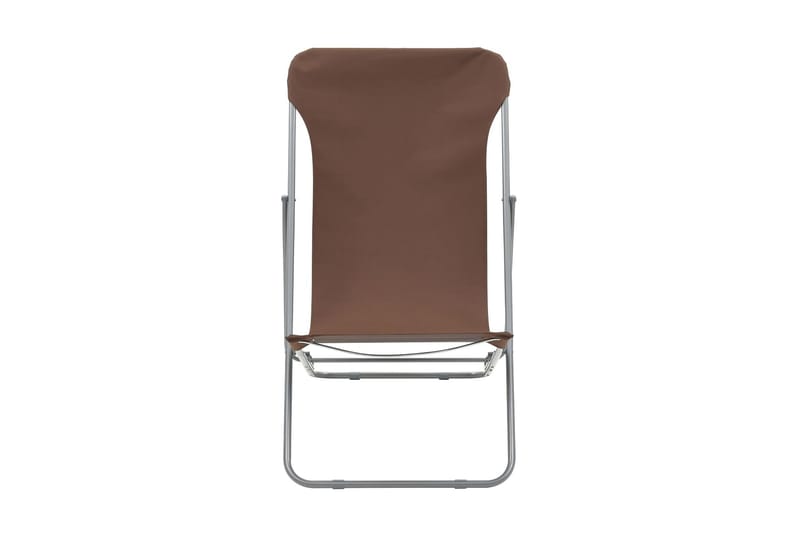 Sammenleggbare strandstoler 2 stk stål og oxfordstoff brun - Hagemøbler & utemiljø - Stoler & Lenestoler - Solstoler