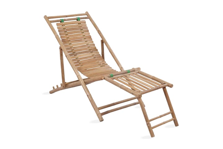 Utendørs fluktstol med fotstøtte bambus - Brun - Hagemøbler & utemiljø - Stoler & Lenestoler - Solstoler