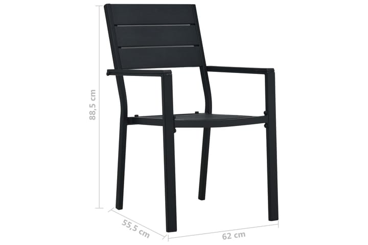 Hagestoler 4 stk svart HDPE treutseende - Hagemøbler & utemiljø - Stoler & Lenestoler - Posisjonsstoler
