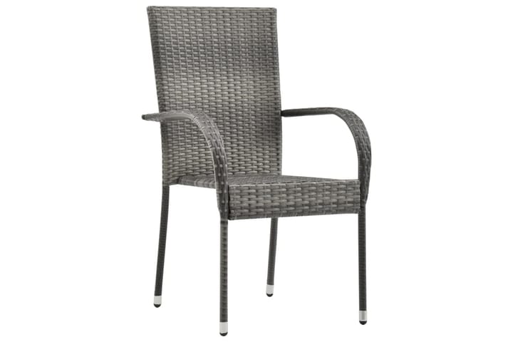 Stablestoler 2 stk grå polyrotting - Grå - Hagemøbler & utemiljø - Stoler & Lenestoler - Spisestol ute