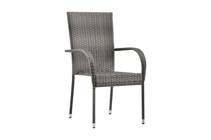 Stablestoler 4 stk grå polyrotting - Grå - Hagemøbler & utemiljø - Stoler & Lenestoler - Spisestol ute