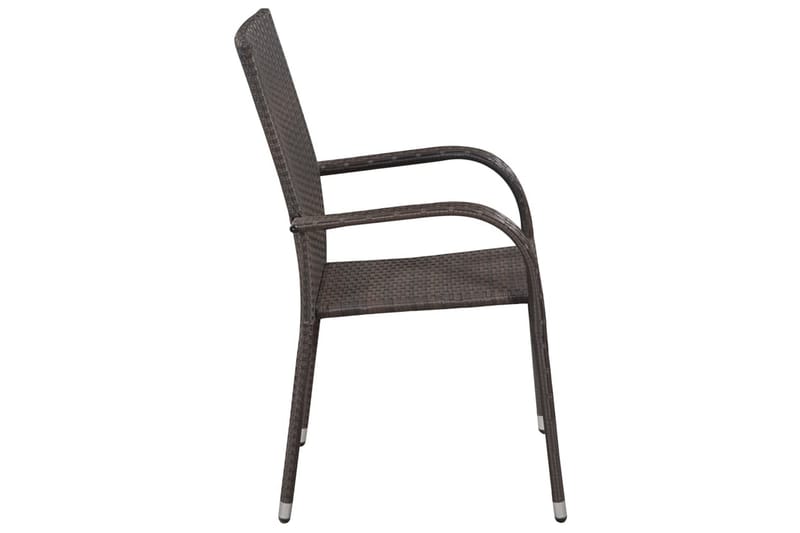 Stablestoler 4 stk polyrotting brun - Brun - Hagemøbler & utemiljø - Stoler & Lenestoler - Spisestol ute