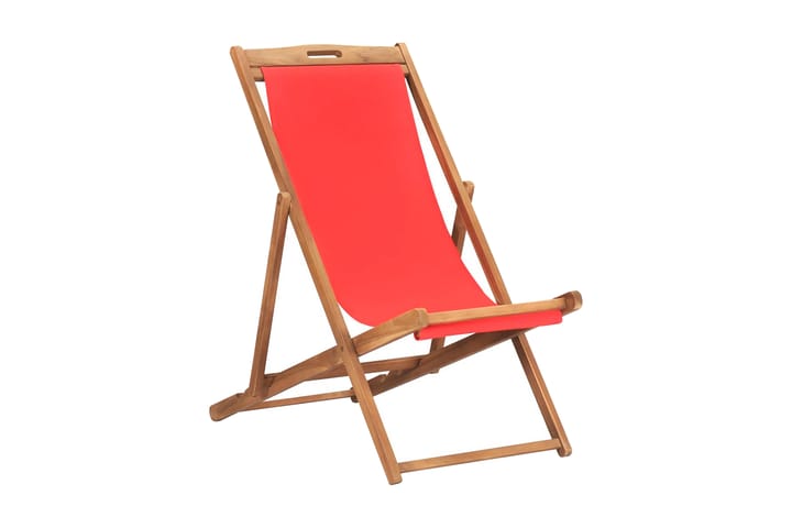 Sammenleggbar strandstol heltre teak rød