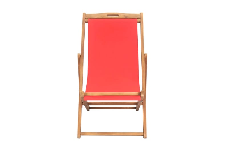 Sammenleggbar strandstol heltre teak rød - Rød - Hagemøbler & utemiljø - Stoler & Lenestoler - Strandstoler & campingstoler