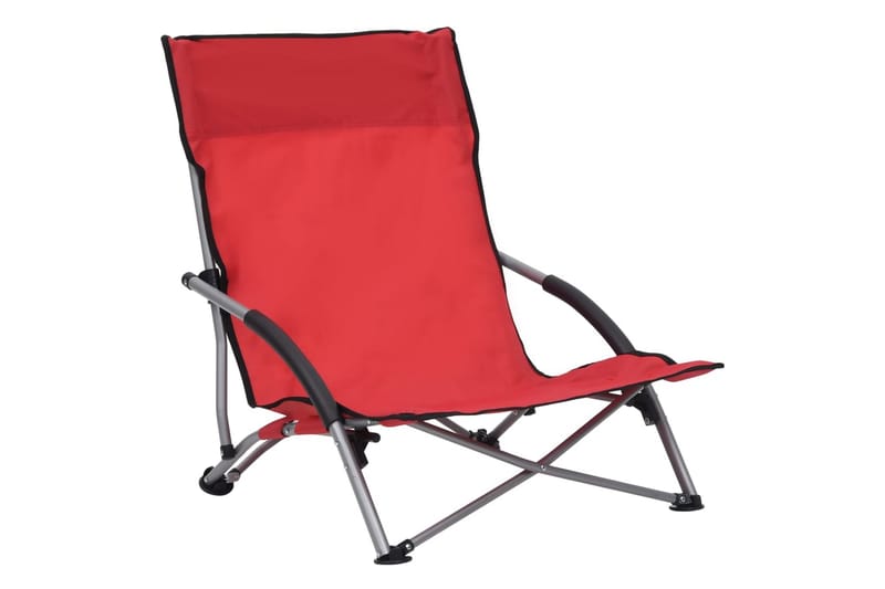 Sammenleggbare strandstoler 2 stk röd stoff