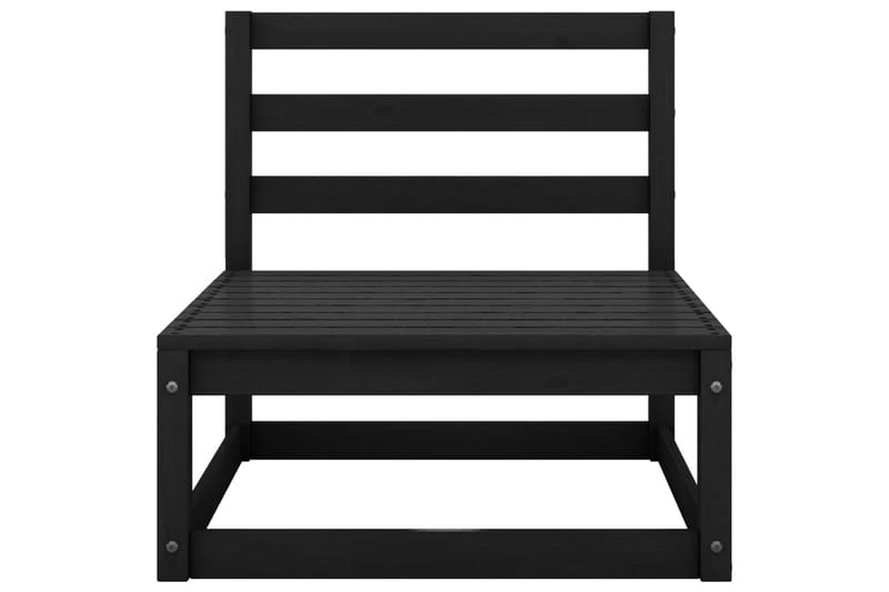 Utendørs midtsofaer 2 stk svart heltre furu - Svart - Hagemøbler - Loungemøbler - Moduler