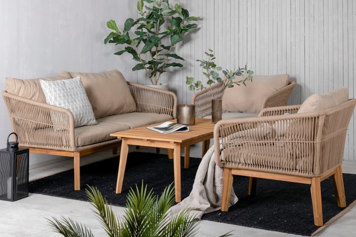 Sofagruppe Chanel - Akasie/Latte - Hagemøbler & utemiljø - Loungemøbler - Loungegrupper
