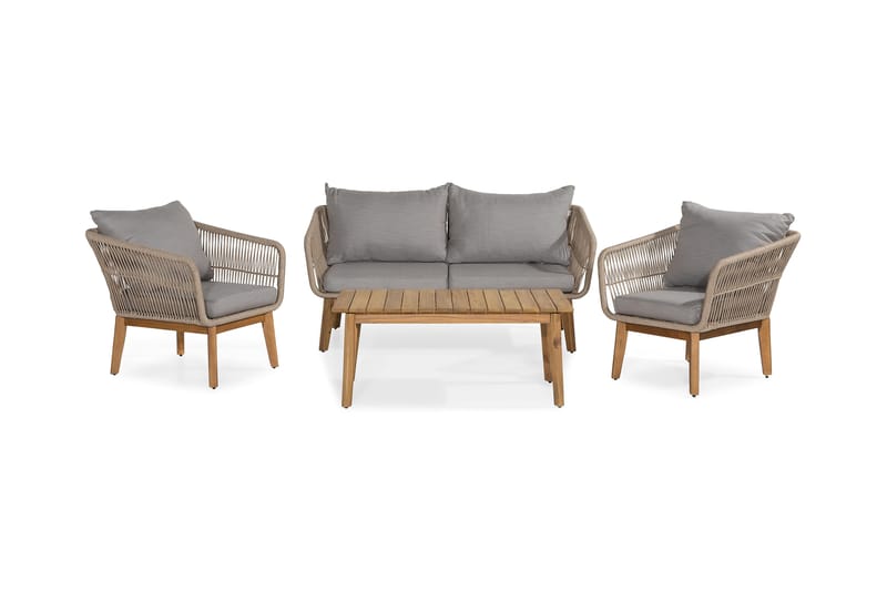 Sofagruppe Morocco - Akasie|Brun|Beige - Hagemøbler & utemiljø - Balkong & terrasse - Balkongmøbler - Balkongbord