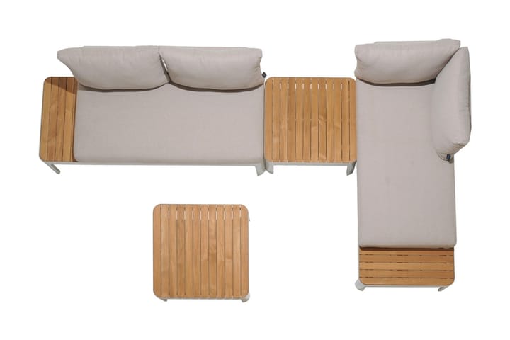 2-seter Sofa Portals - Hvit/Tre - Hagemøbler & utemiljø - Loungemøbler - Loungesofaer