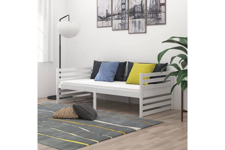 Sengeramme hvit heltre furu 90x200 cm - Hvit - Hagemøbler & utemiljø - Loungemøbler - Loungesofaer