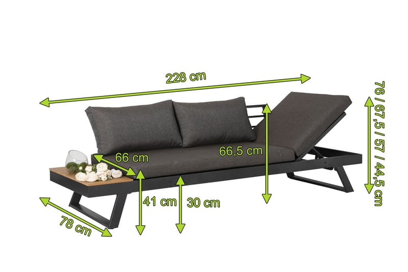 Sofa - Grå - Hagemøbler & utemiljø - Loungemøbler - Loungesofaer