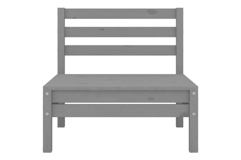 Utendørs midtsofaer 4 stk grå heltre furu - Grå - Hagemøbler & utemiljø - Loungemøbler - Loungesofaer