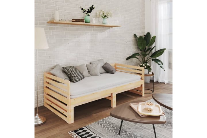 Uttrekkbar sengeramme heltre furu 2x(90x200) cm - Brun - Hagemøbler & utemiljø - Loungemøbler - Loungesofaer