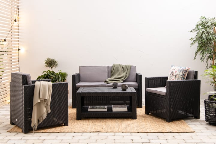 Sofagruppe Castell - Svart - Hagemøbler - Loungemøbler - Sofagrupper (ute)