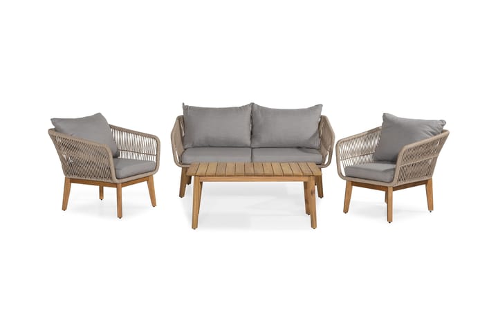Sofagruppe Morocco - Akasie|Brun|Beige - Hagemøbler - Balkongmøbler - Balkongbord