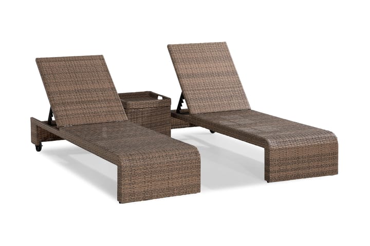 Solsenger Bahamas med Sidebord - Sand - Hagemøbler - Velg etter materiale - Kunstrotting