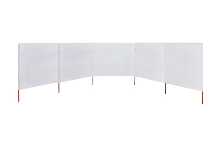 Vindskjerm 5 paneler stoff 600x80 cm sandhvit - Hvit - Hagemøbler & utemiljø - Solbeskyttelse - Avskjerming & vindskjerm