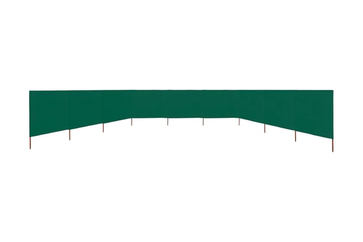 Vindskjerm 9 paneler stoff 1200x80 cm grønn - Grønn - Hagemøbler & utemiljø - Solbeskyttelse - Avskjerming & vindskjerm