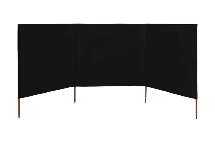 Vindskjermer 3 paneler stoff 400x120 cm svart - Svart - Hagemøbler & utemiljø - Solbeskyttelse - Avskjerming & vindskjerm