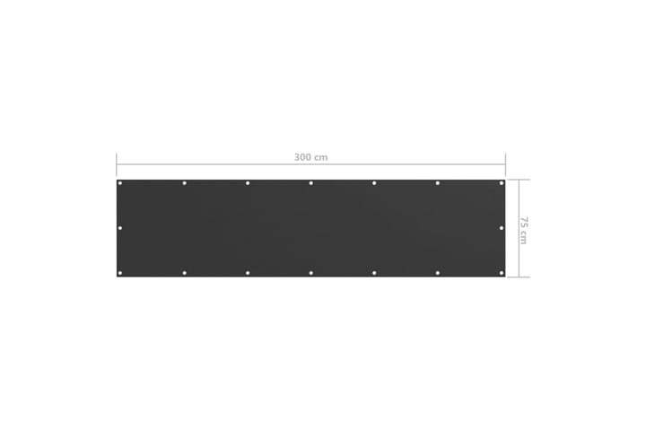 Balkongskjerm antrasitt 75x300 cm oxfordstoff - Antrasittgrå - Hagemøbler & utemiljø - Solbeskyttelse - Balkongbeskyttelse