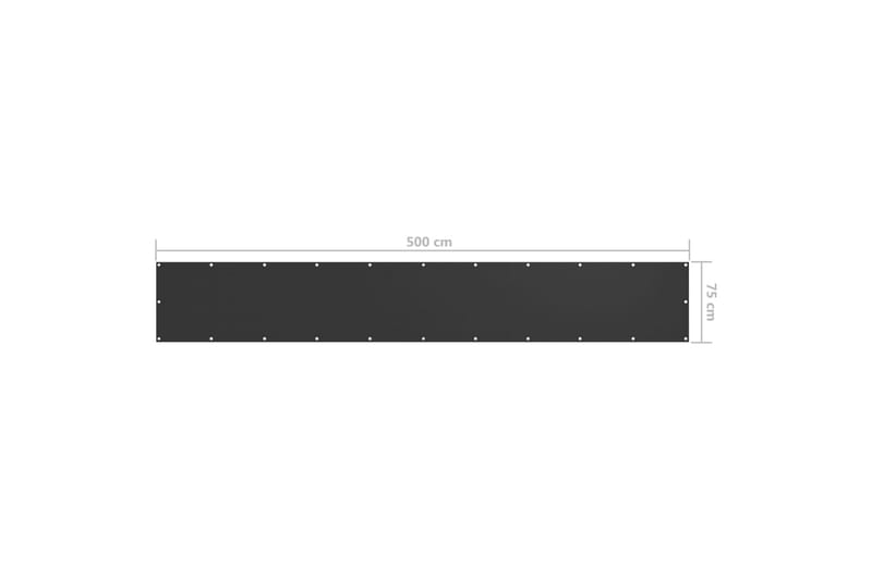 Balkongskjerm antrasitt 75x500 cm oxfordstoff - Antrasittgrå - Hagemøbler & utemiljø - Solbeskyttelse - Balkongbeskyttelse