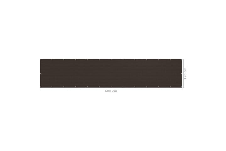 Balkongskjerm brun 120x600 cm HDPE - Brun - Hagemøbler & utemiljø - Solbeskyttelse - Balkongbeskyttelse