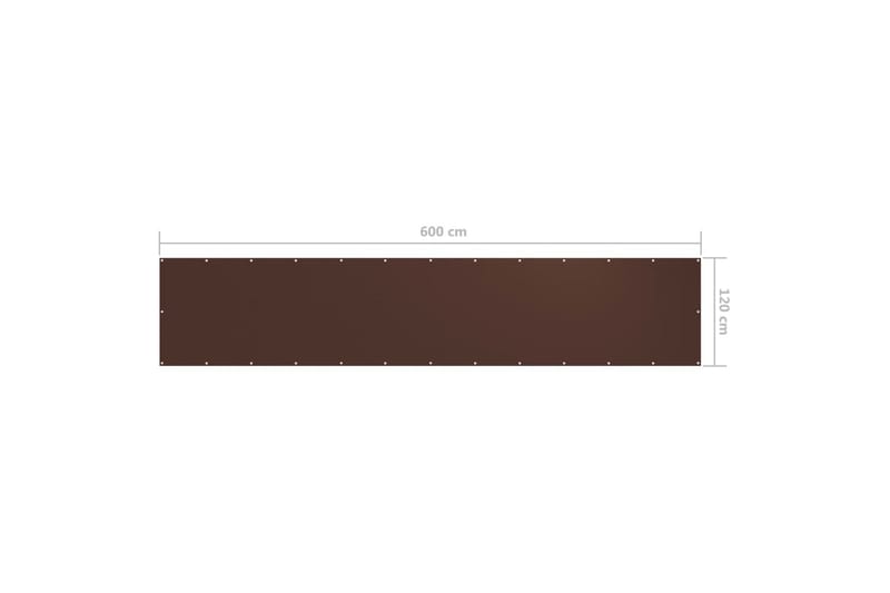 Balkongskjerm brun 120x600 cm oxfordstoff - Brun - Hagemøbler & utemiljø - Solbeskyttelse - Balkongbeskyttelse