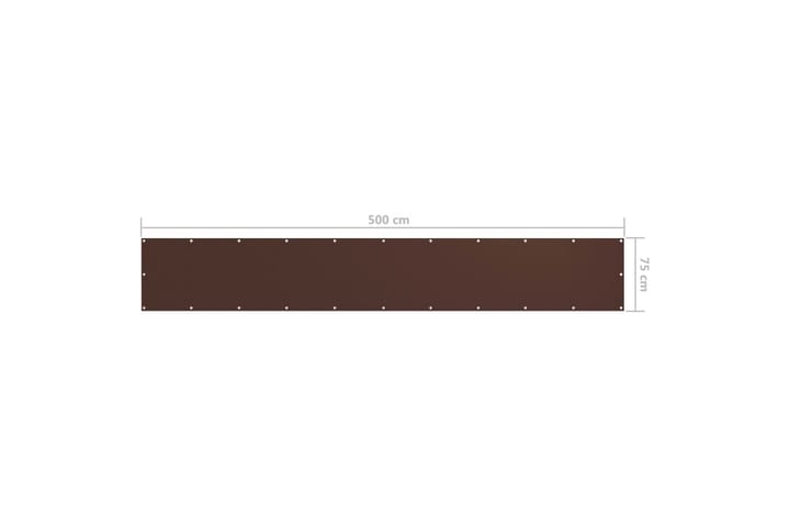 Balkongskjerm brun 75x500 cm oxfordstoff - Brun - Hagemøbler & utemiljø - Solbeskyttelse - Balkongbeskyttelse