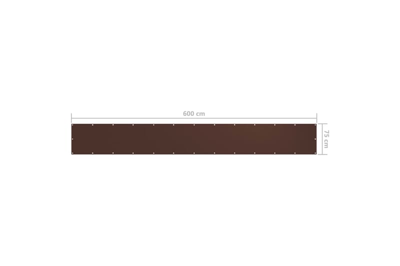 Balkongskjerm brun 75x600 cm oxfordstoff - Brun - Hagemøbler & utemiljø - Solbeskyttelse - Balkongbeskyttelse