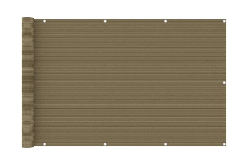 Balkongskjerm gråbrun 120x400 cm HDPE - Taupe - Hagemøbler & utemiljø - Solbeskyttelse - Balkongbeskyttelse