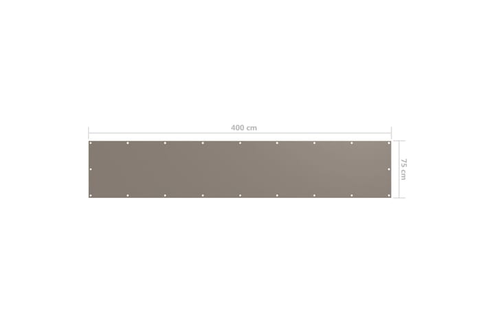 Balkongskjerm gråbrun 75x400 cm oxfordstoff - Taupe - Hagemøbler & utemiljø - Solbeskyttelse - Balkongbeskyttelse