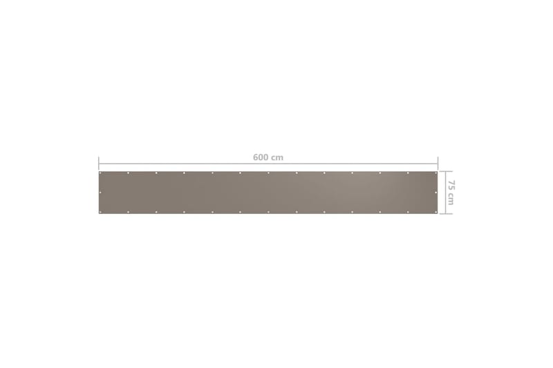 Balkongskjerm gråbrun 75x600 cm oxfordstoff - Taupe - Hagemøbler & utemiljø - Solbeskyttelse - Balkongbeskyttelse