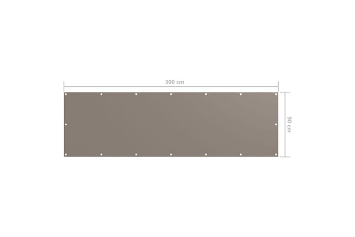 Balkongskjerm gråbrun 90x300 cm oxfordstoff - Taupe - Hagemøbler & utemiljø - Solbeskyttelse - Balkongbeskyttelse