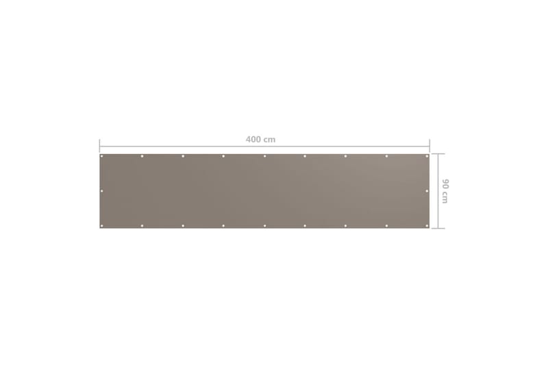 Balkongskjerm gråbrun 90x400 cm oxfordstoff - Taupe - Hagemøbler & utemiljø - Solbeskyttelse - Balkongbeskyttelse