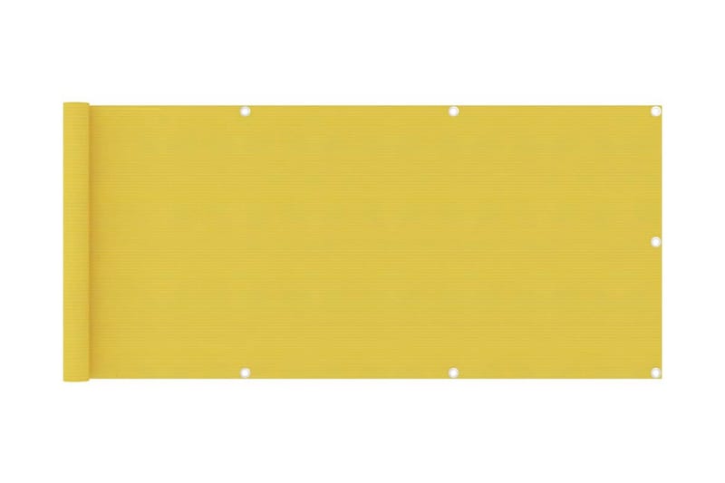 Balkongskjerm gul 75x300 cm HDPE - Gul - Hagemøbler & utemiljø - Solbeskyttelse - Balkongbeskyttelse