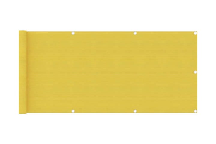 Balkongskjerm gul 75x500 cm HDPE - Gul - Hagemøbler & utemiljø - Solbeskyttelse - Balkongbeskyttelse