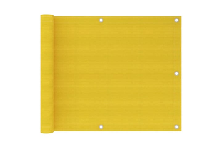 Balkongskjerm gul 75x600 cm HDPE - Gul - Hagemøbler & utemiljø - Solbeskyttelse - Balkongbeskyttelse