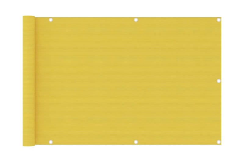 Balkongskjerm gul 90x400 cm HDPE - Gul - Hagemøbler & utemiljø - Solbeskyttelse - Balkongbeskyttelse