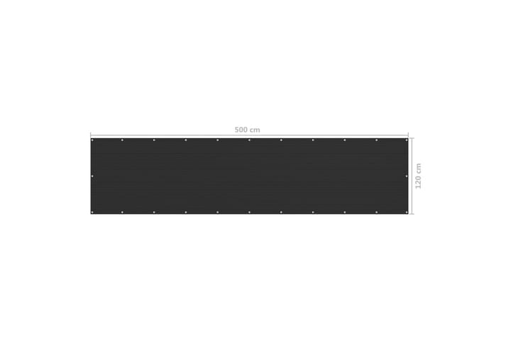Balkongskjerm HDPE 120x500 cm antrasitt - Antrasittgrå - Hagemøbler & utemiljø - Solbeskyttelse - Balkongbeskyttelse
