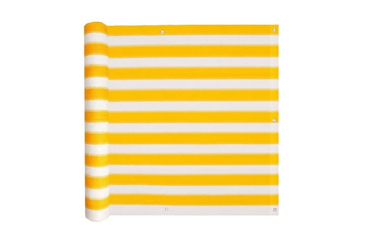 Balkongskjerm HDPE 90x600 cm gul og hvit - Flerfarget - Hagemøbler & utemiljø - Solbeskyttelse - Balkongbeskyttelse