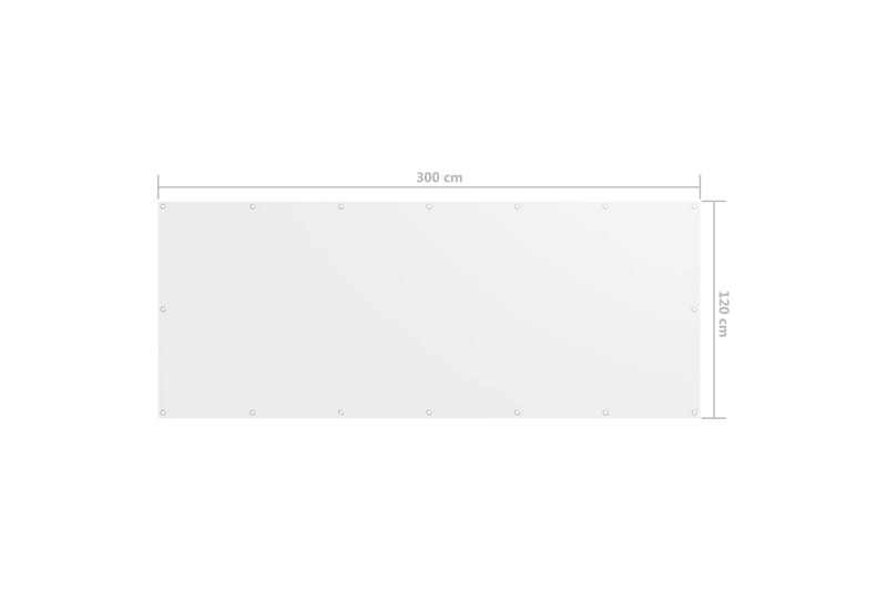 Balkongskjerm hvit 120x300 cm oxfordstoff - Hvit - Hagemøbler & utemiljø - Solbeskyttelse - Balkongbeskyttelse