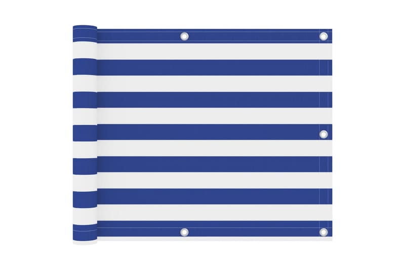 Balkongskjerm hvit og blå 75x300 cm oxfordstoff - Flerfarget - Hagemøbler & utemiljø - Solbeskyttelse - Balkongbeskyttelse