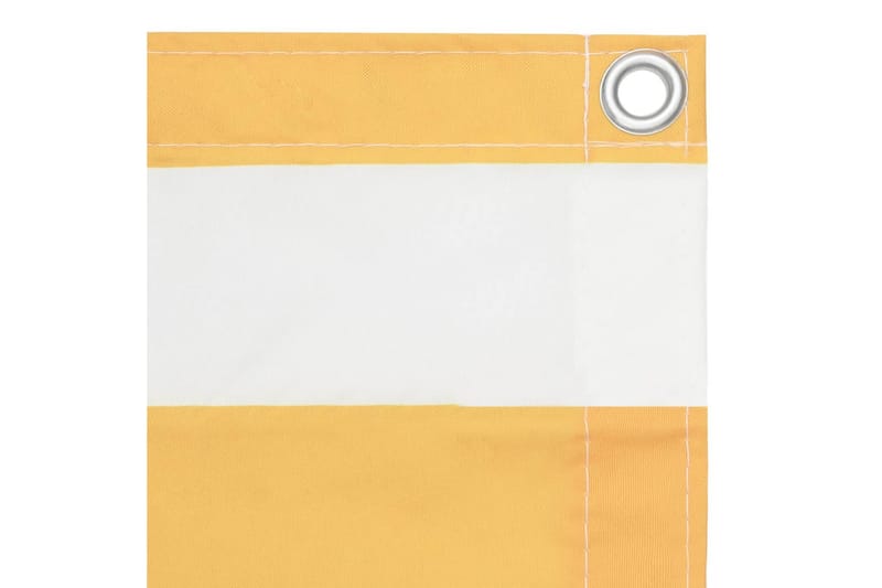 Balkongskjerm hvit og gul 120x600 cm oxfordstoff - Flerfarget - Hagemøbler & utemiljø - Solbeskyttelse - Balkongbeskyttelse