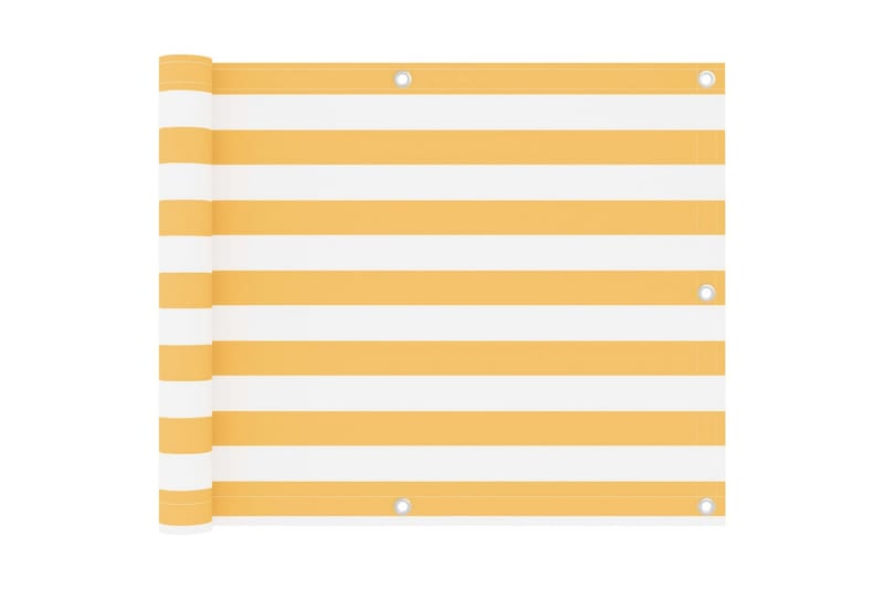 Balkongskjerm hvit og gul 75x500 cm oxfordstoff - Flerfarget - Hagemøbler & utemiljø - Solbeskyttelse - Balkongbeskyttelse