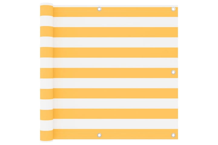 Balkongskjerm hvit og gul 90x300 cm oxfordstoff - Flerfarget - Hagemøbler & utemiljø - Solbeskyttelse - Balkongbeskyttelse