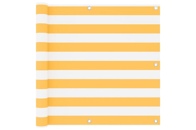 Balkongskjerm hvit og gul 90x400 cm oxfordstoff - Flerfarget - Hagemøbler & utemiljø - Solbeskyttelse - Balkongbeskyttelse
