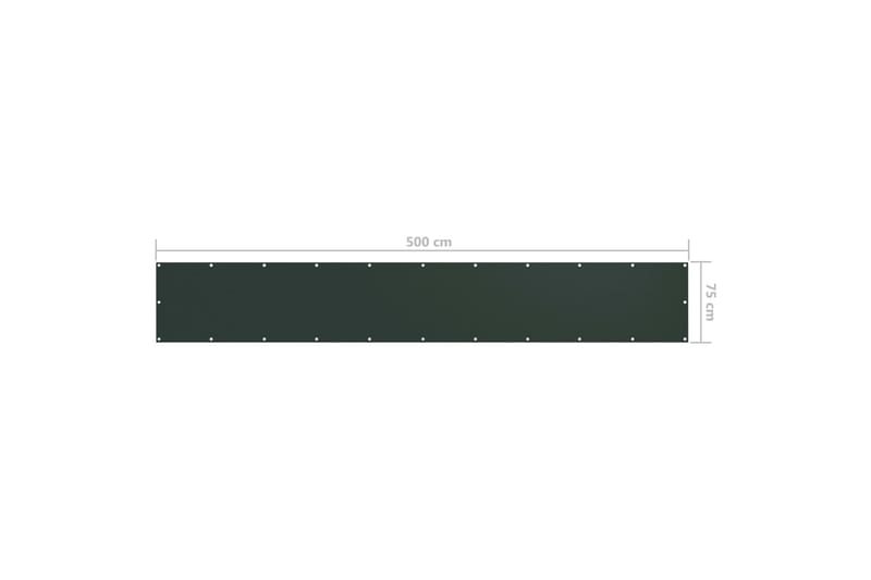 Balkongskjerm mørkegrønn 75x500 cm oxfordstoff - Grønn - Hagemøbler & utemiljø - Solbeskyttelse - Balkongbeskyttelse